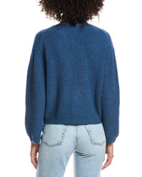 Forte Cashmere Wool & Cashmere-Blend Short Rib V-Neck Button Cardigan