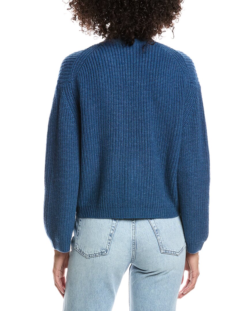 Forte Cashmere Wool & Cashmere-Blend Short Rib V-Neck Button Cardigan