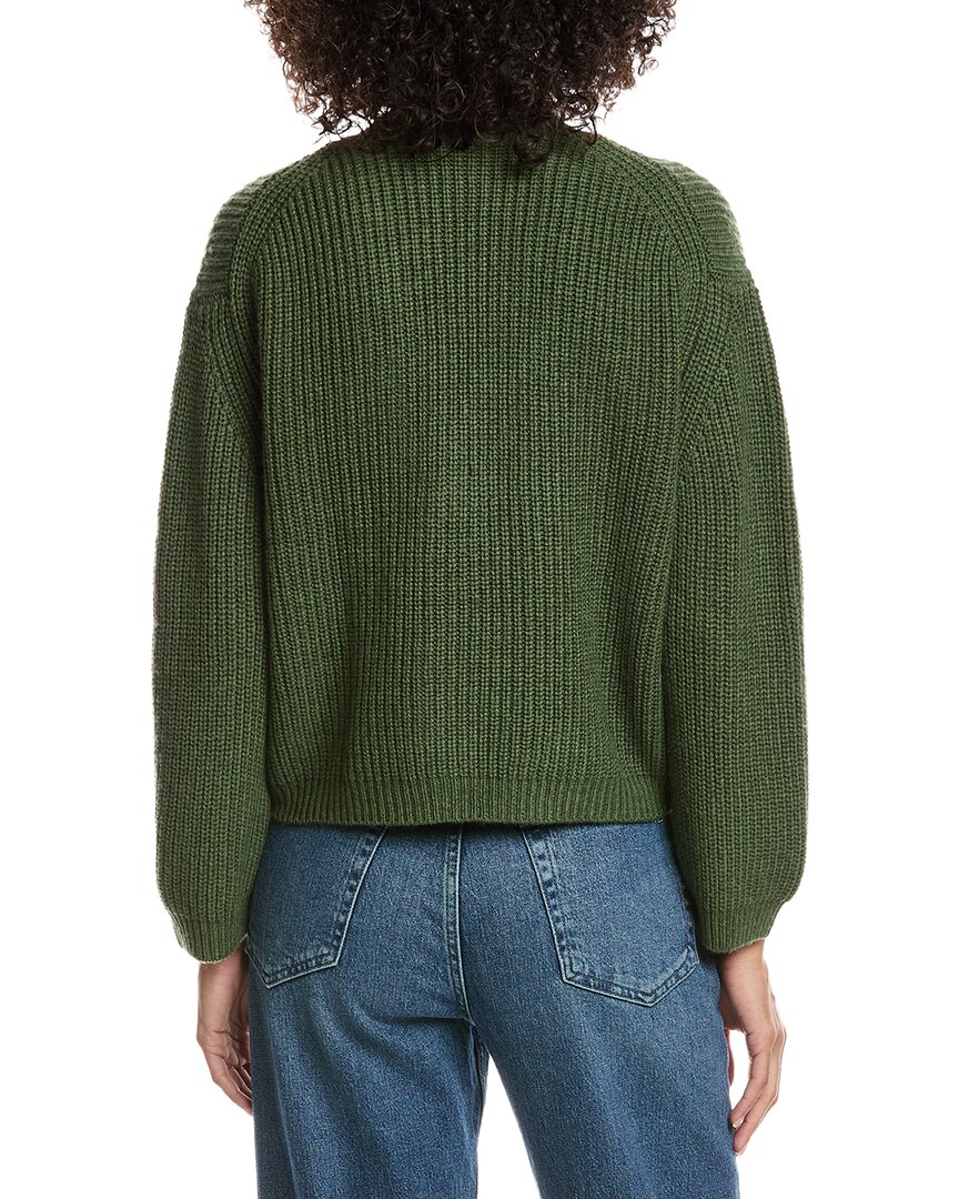 Forte Cashmere Wool & Cashmere-Blend Short Rib V-Neck Button Cardigan