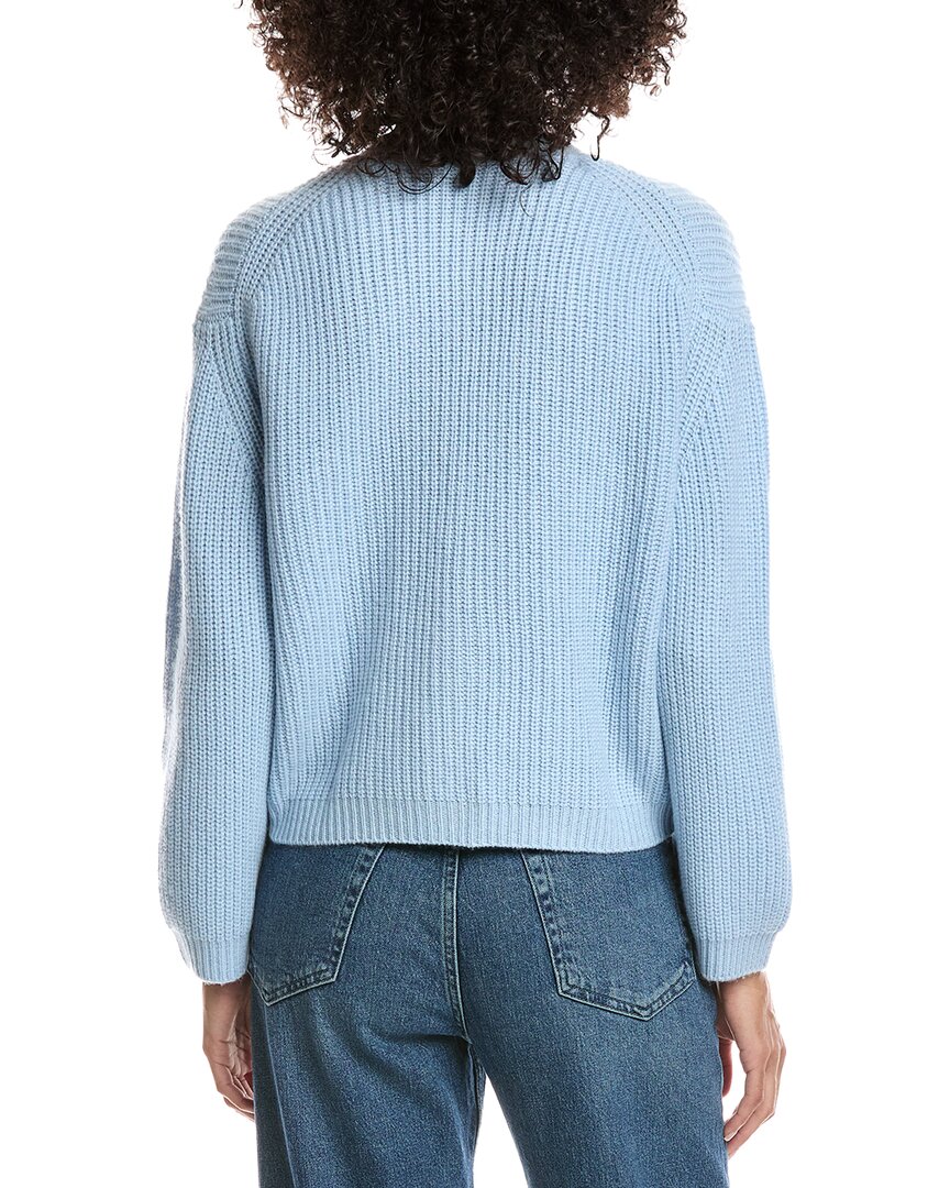 Forte Cashmere Wool & Cashmere-Blend Short Rib V-Neck Button Cardigan