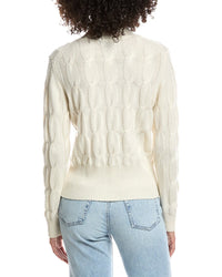 Forte Cashmere Cable Wool & Cashmere-Blend Mock Neck Sweater