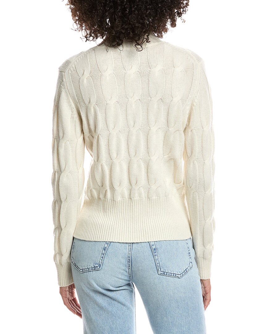Forte Cashmere Cable Wool & Cashmere-Blend Mock Neck Sweater