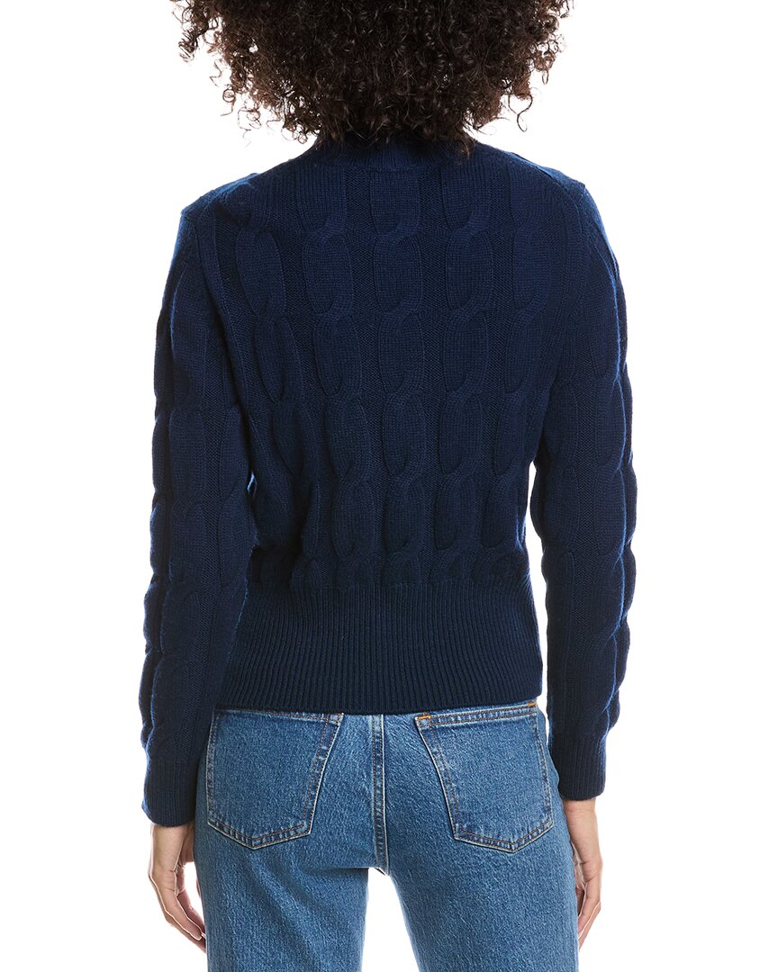 Forte Cashmere Cable Wool & Cashmere-Blend Mock Neck Sweater