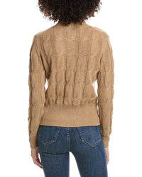 Forte Cashmere Cable Wool & Cashmere-Blend Mock Neck Sweater
