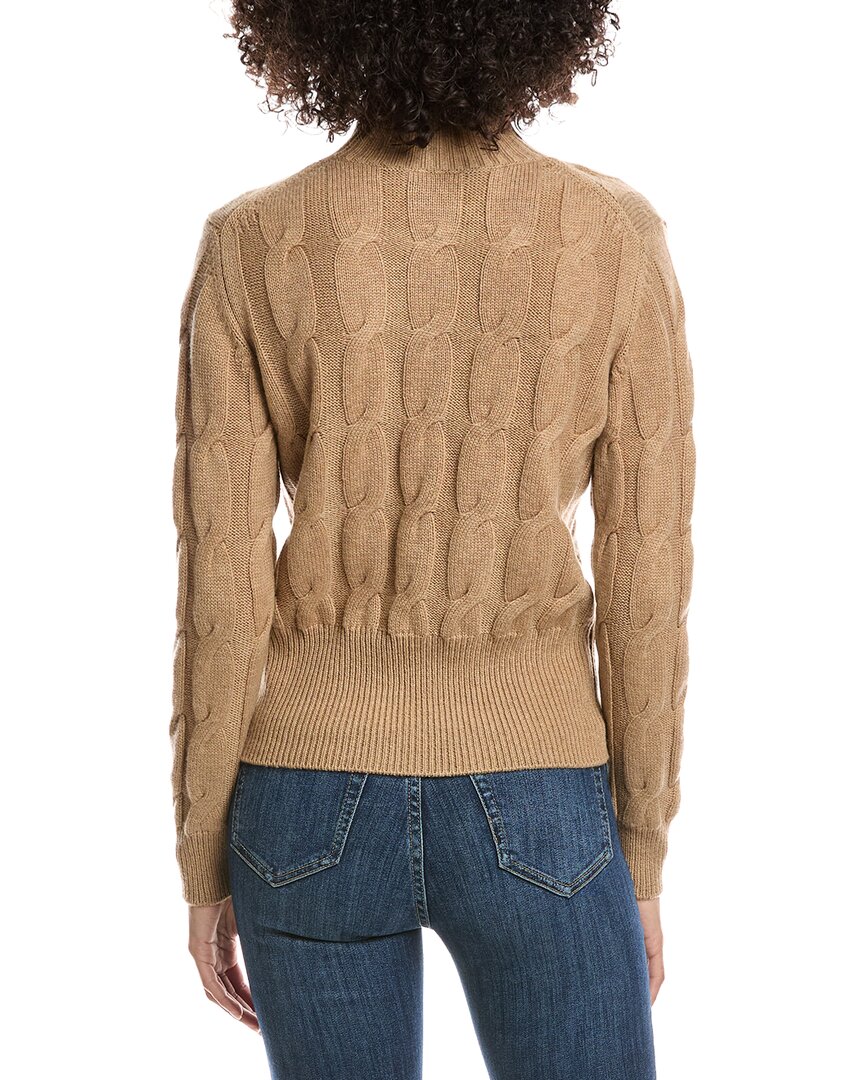 Forte Cashmere Cable Wool & Cashmere-Blend Mock Neck Sweater