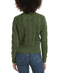 Forte Cashmere Cable Wool & Cashmere-Blend Mock Neck Sweater