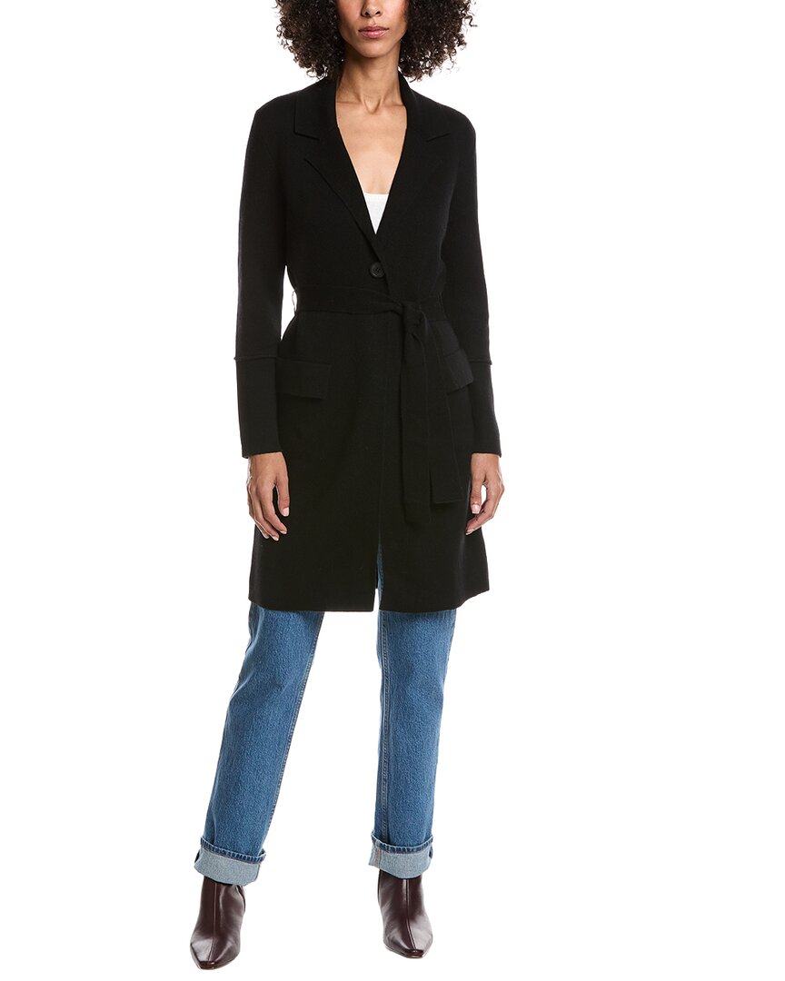 Forte Cashmere Wool & Cashmere-Blend Double Knit Cardigan
