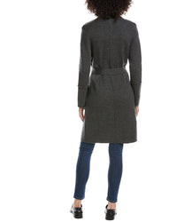 Forte Cashmere Wool & Cashmere-Blend Double Knit Cardigan