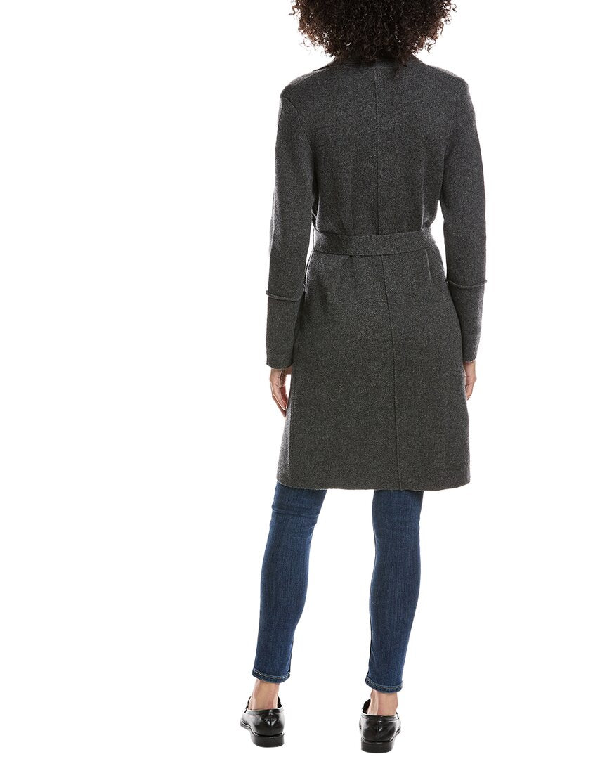 Forte Cashmere Wool & Cashmere-Blend Double Knit Cardigan