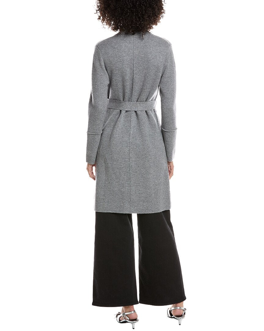 Forte Cashmere Wool & Cashmere-Blend Double Knit Cardigan