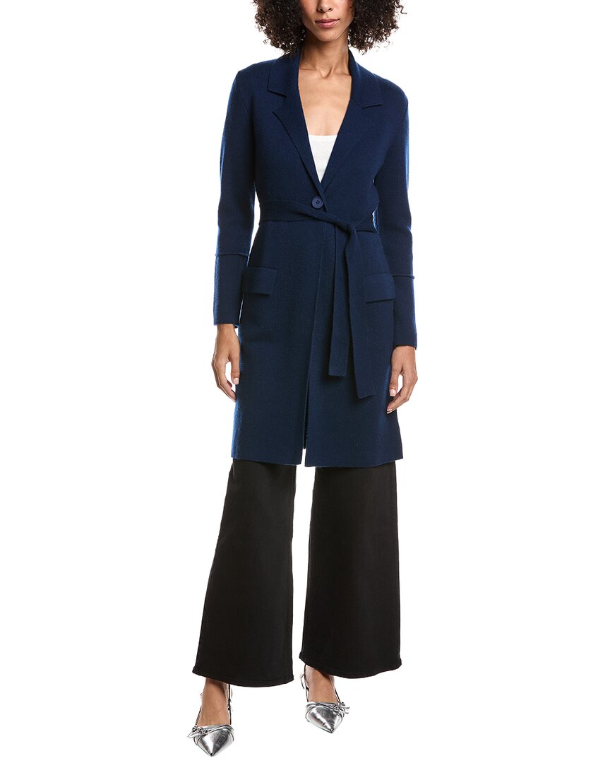 Forte Cashmere Wool & Cashmere-Blend Double Knit Cardigan