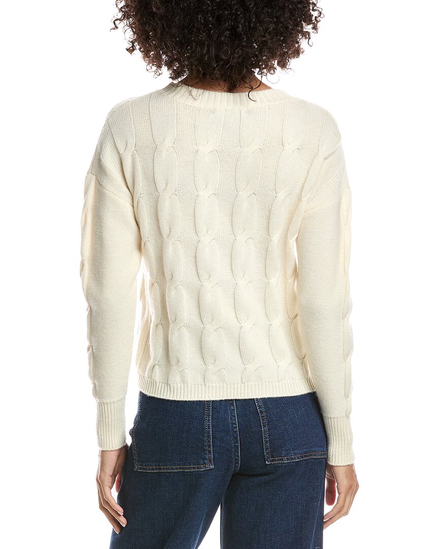 Forte Cashmere Crop Cable Wool & Cashmere-Blend Sweater