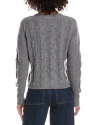 Forte Cashmere Crop Cable Wool & Cashmere-Blend Sweater