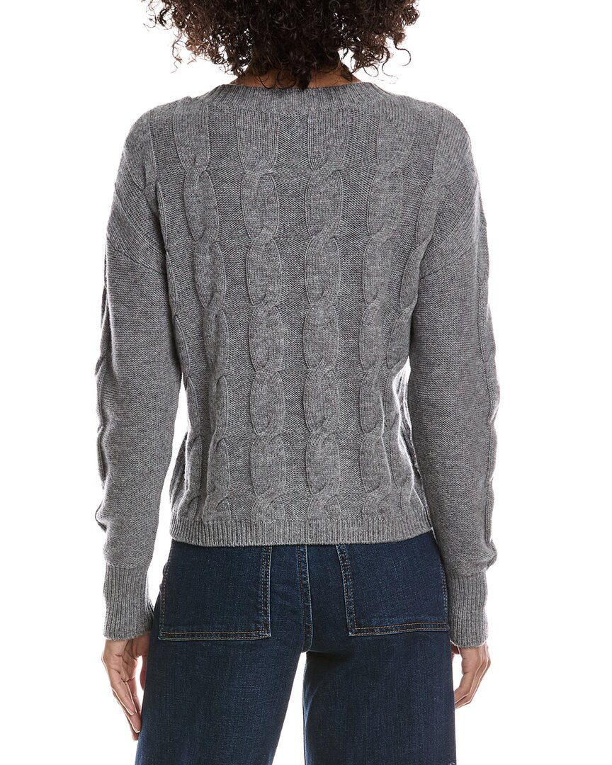 Forte Cashmere Crop Cable Wool & Cashmere-Blend Sweater