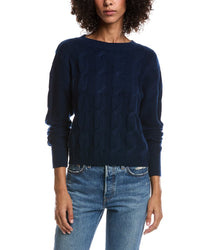 Forte Cashmere Crop Cable Wool & Cashmere-Blend Sweater