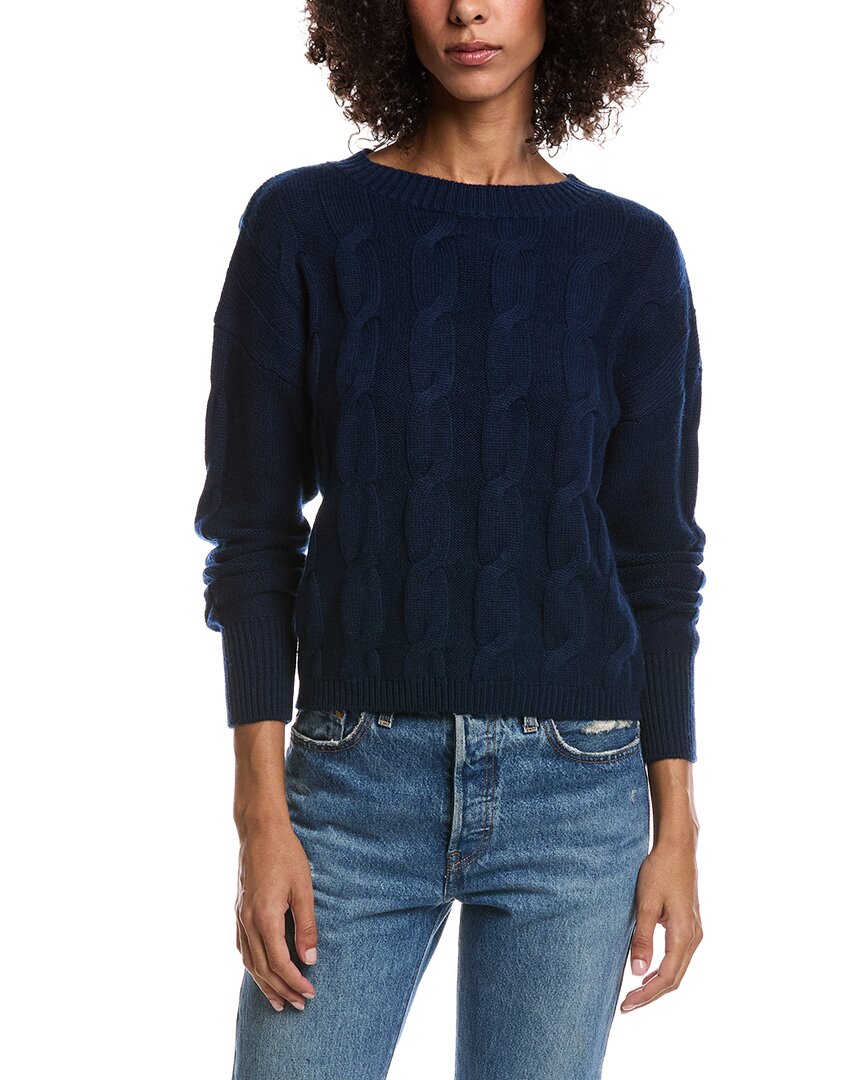 Forte Cashmere Crop Cable Wool & Cashmere-Blend Sweater