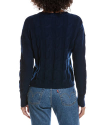 Forte Cashmere Crop Cable Wool & Cashmere-Blend Sweater