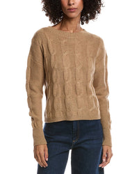 Forte Cashmere Crop Cable Wool & Cashmere-Blend Sweater
