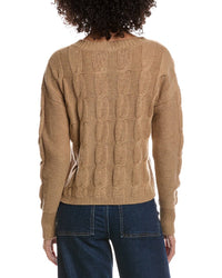 Forte Cashmere Crop Cable Wool & Cashmere-Blend Sweater