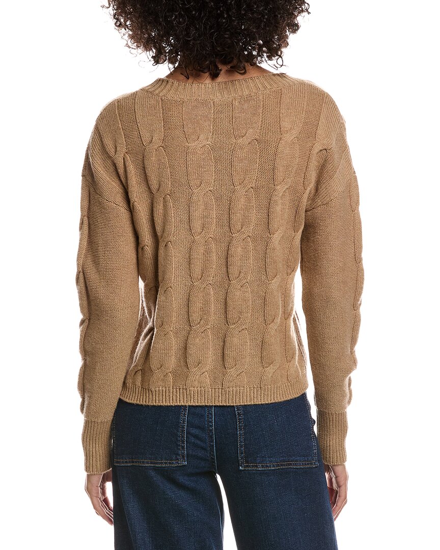 Forte Cashmere Crop Cable Wool & Cashmere-Blend Sweater