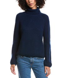 Forte Cashmere Luxe Wool & Cashmere-Blend Turtleneck Sweater
