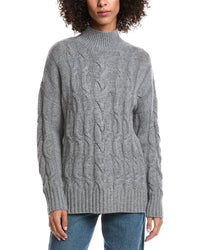 Forte Cashmere Luxe Wool & Cashmere-Blend Cable Sweater
