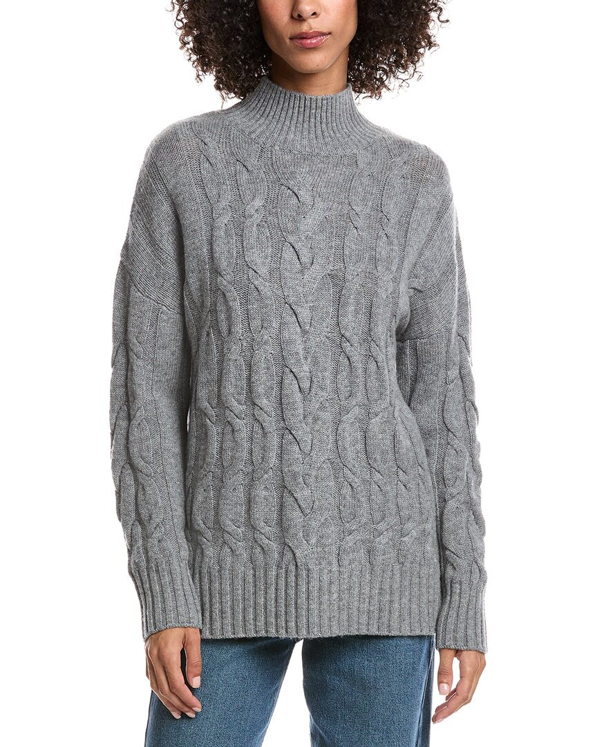 Forte Cashmere Luxe Wool & Cashmere-Blend Cable Sweater