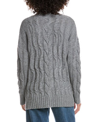 Forte Cashmere Luxe Wool & Cashmere-Blend Cable Sweater