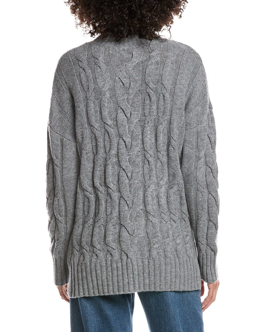 Forte Cashmere Luxe Wool & Cashmere-Blend Cable Sweater