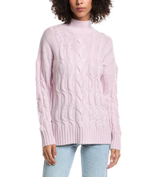 Forte Cashmere Luxe Wool & Cashmere-Blend Cable Sweater
