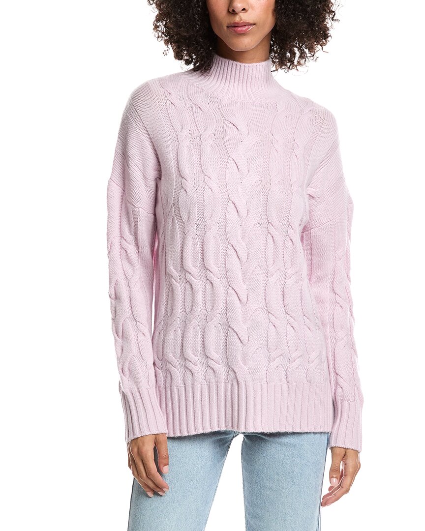 Forte Cashmere Luxe Wool & Cashmere-Blend Cable Sweater