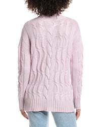 Forte Cashmere Luxe Wool & Cashmere-Blend Cable Sweater
