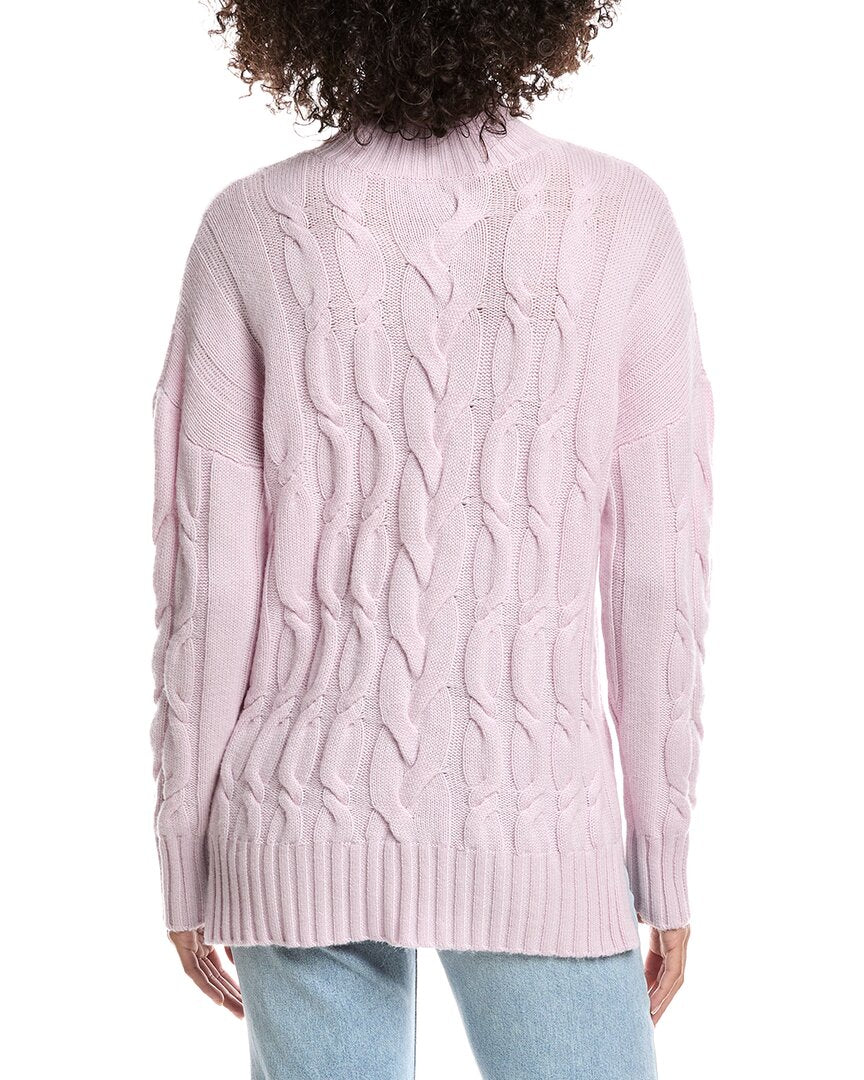 Forte Cashmere Luxe Wool & Cashmere-Blend Cable Sweater