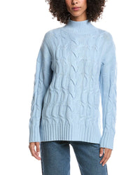 Forte Cashmere Luxe Wool & Cashmere-Blend Cable Sweater