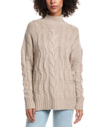 Forte Cashmere Luxe Wool & Cashmere-Blend Cable Sweater