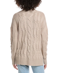 Forte Cashmere Luxe Wool & Cashmere-Blend Cable Sweater