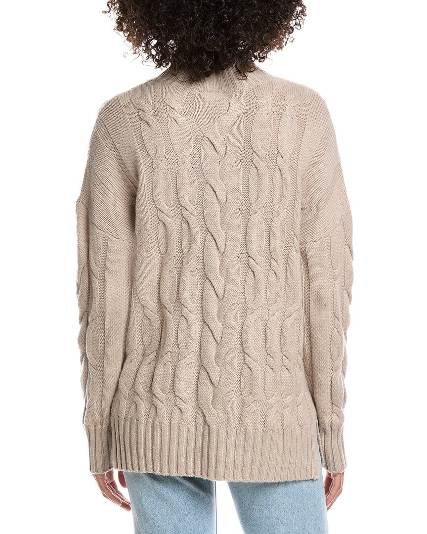 Forte Cashmere Luxe Wool & Cashmere-Blend Cable Sweater