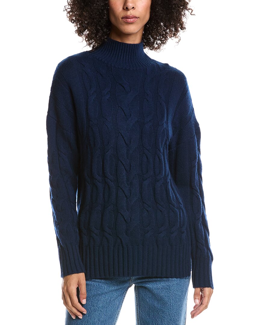 Forte Cashmere Luxe Wool & Cashmere-Blend Cable Sweater