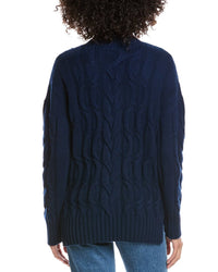 Forte Cashmere Luxe Wool & Cashmere-Blend Cable Sweater