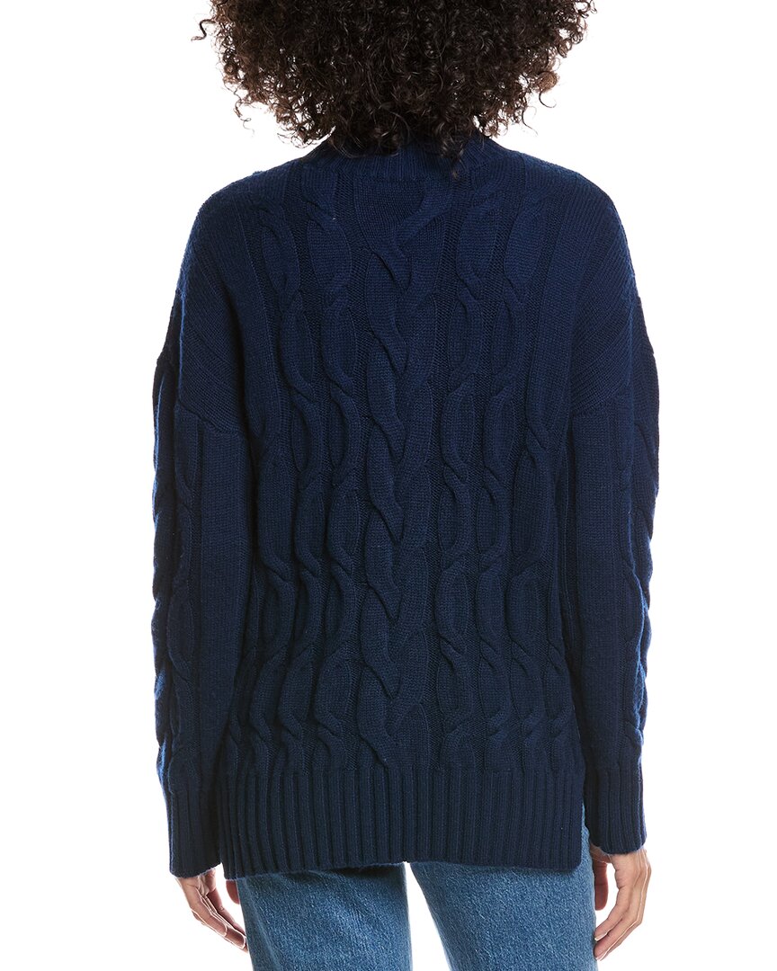 Forte Cashmere Luxe Wool & Cashmere-Blend Cable Sweater