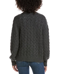 Forte Cashmere Cable Zip Wool & Cashmere-Blend Cardigan