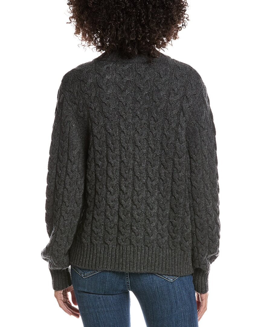 Forte Cashmere Cable Zip Wool & Cashmere-Blend Cardigan