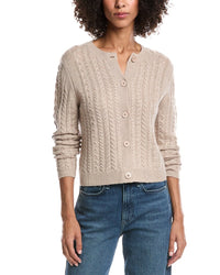 Forte Cashmere Cable Wool & Cashmere-Blend Cardigan