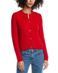 Forte Cashmere Cable Wool & Cashmere-Blend Cardigan