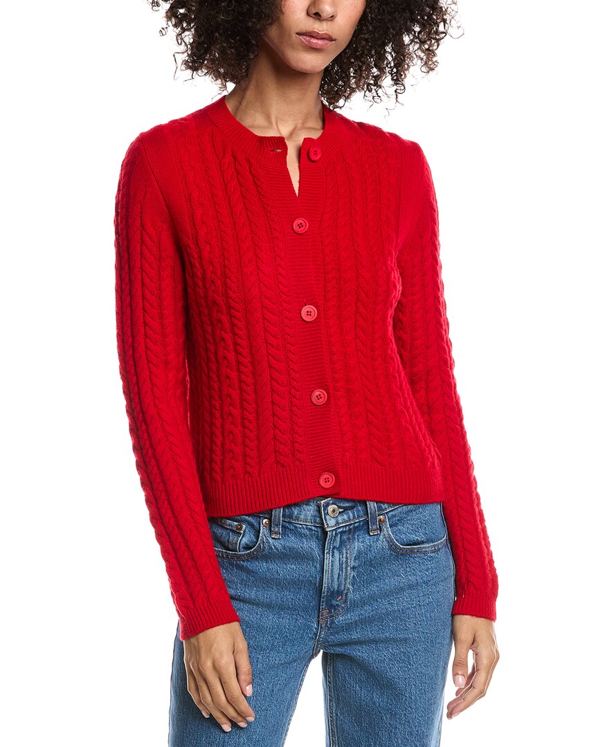 Forte Cashmere Cable Wool & Cashmere-Blend Cardigan