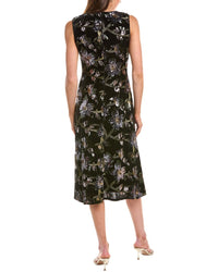 Diane Von Furstenberg Womens Sequin Velvet Midi Dress, 0, Black