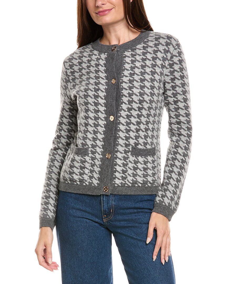 Kier + J Houndstooth Wool & Cashmere-Blend Cardigan