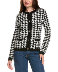 Kier + J Houndstooth Wool & Cashmere-Blend Cardigan