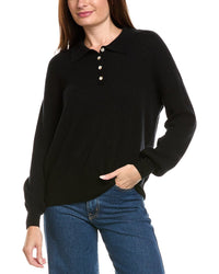 Kier + J Oversized Wool & Cashmere-Blend Polo Sweater