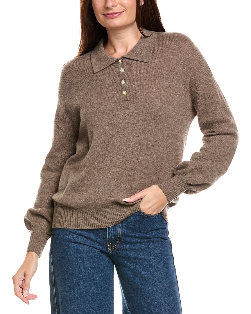 Kier + J Oversized Wool & Cashmere-Blend Polo Sweater